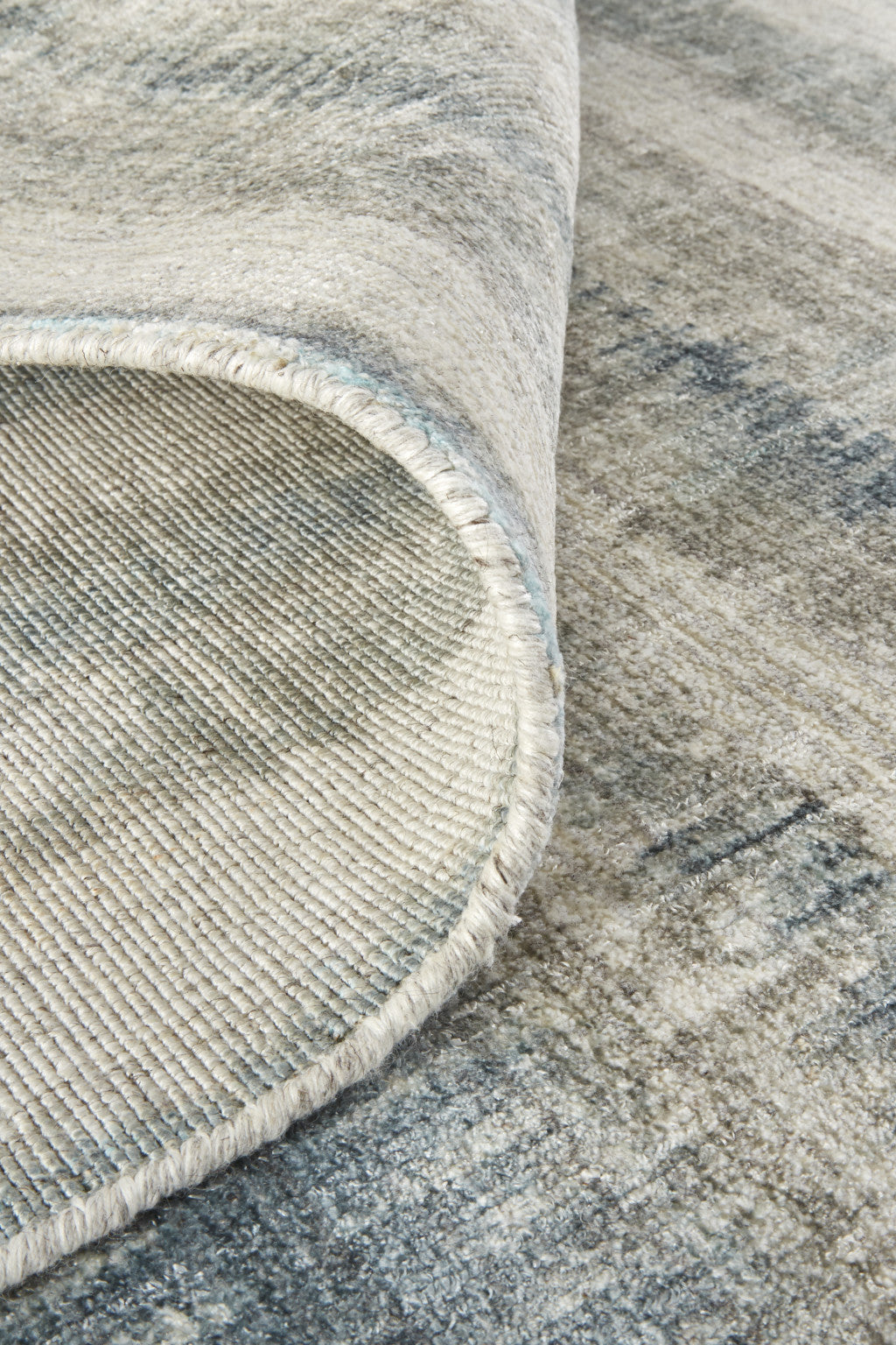 9 x 12 Gray Blue & Green Hand Woven Rug
