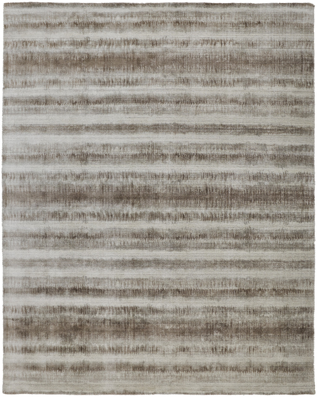 9 x 12 Tan Ivory & Brown Hand Woven Rug