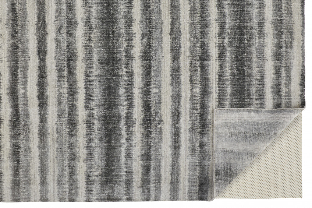 9 x 12 Gray Ivory & Black Hand Woven Rug
