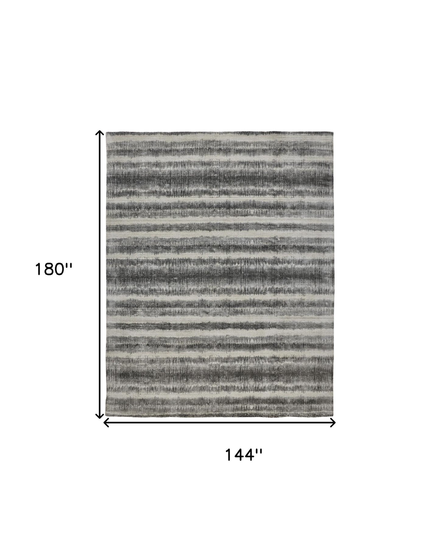 12 x 15 Gray Ivory & Black Hand Woven Rug