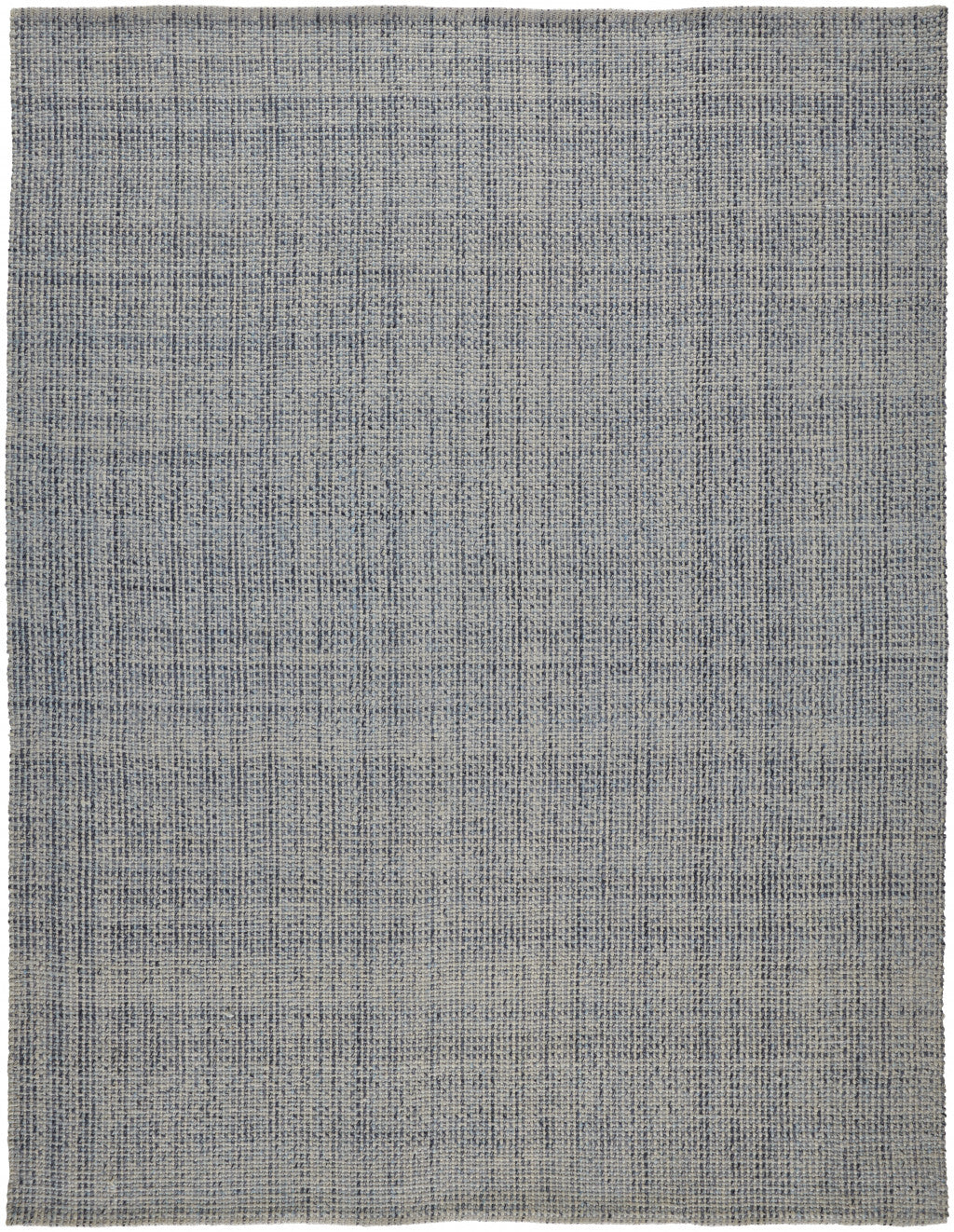 8 x 10 Gray Ivory & Blue Hand Woven Rug