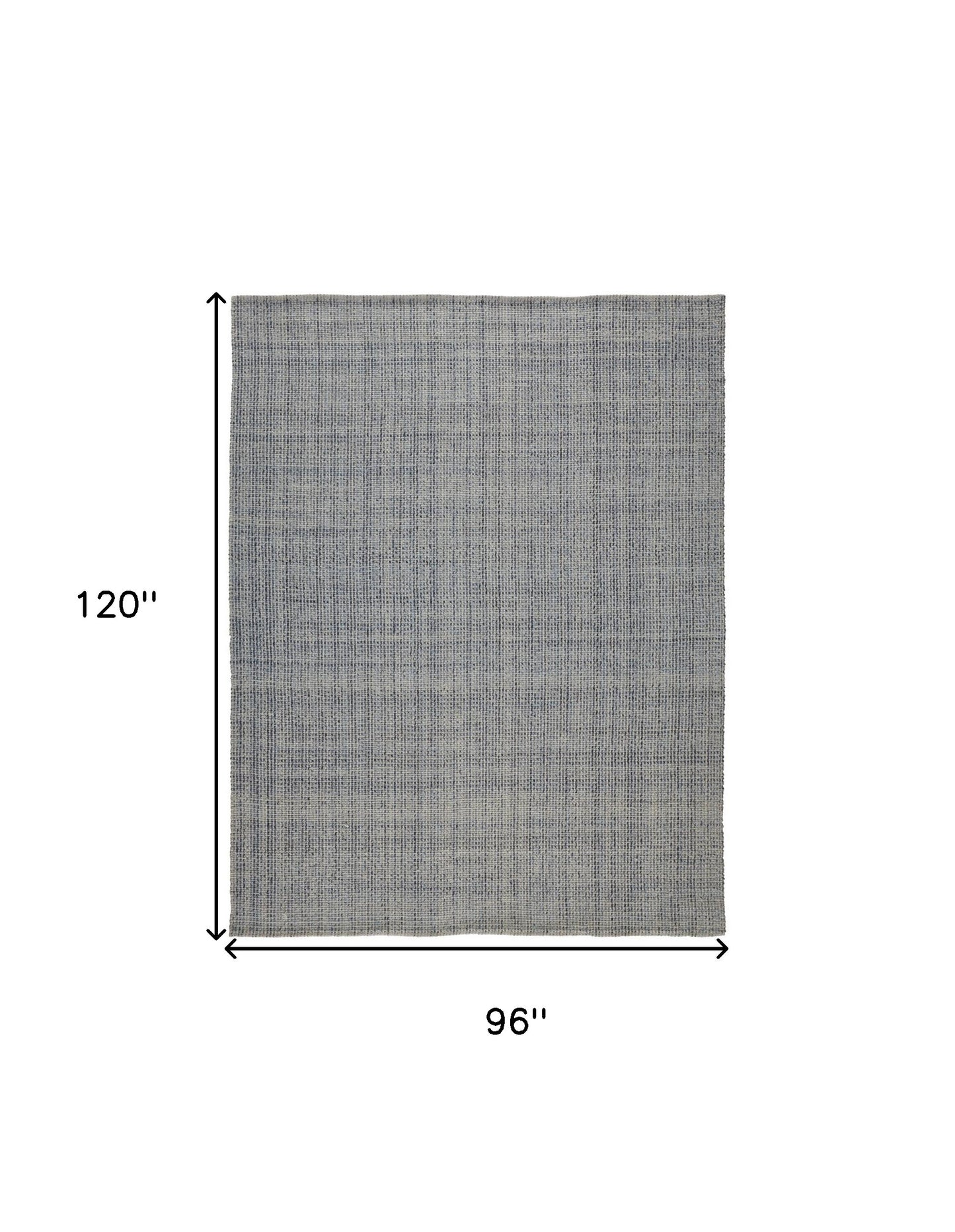 8 x 10 Gray Ivory & Blue Hand Woven Rug