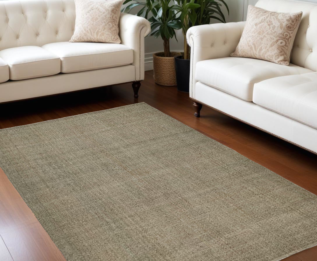 9 x 12 Green Hand Woven Rug