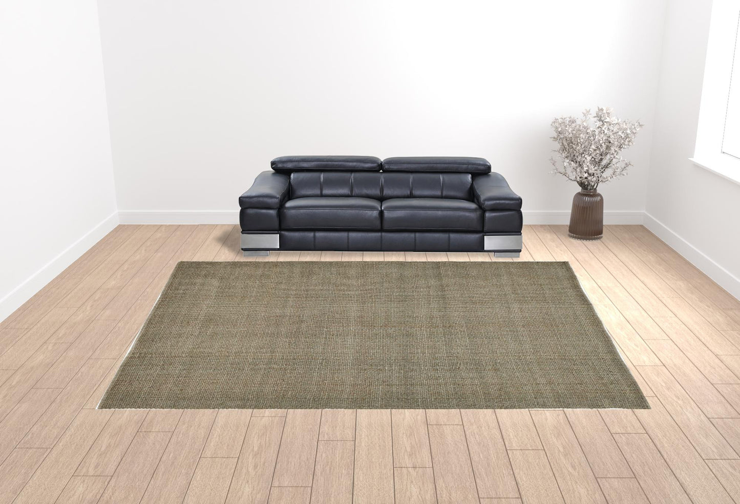 12 x 15 Green & Tan Hand Woven Rug