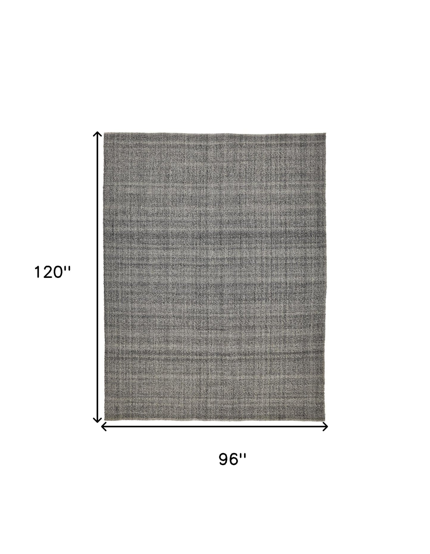 8 x 10 Gray & Ivory Hand Woven Rug