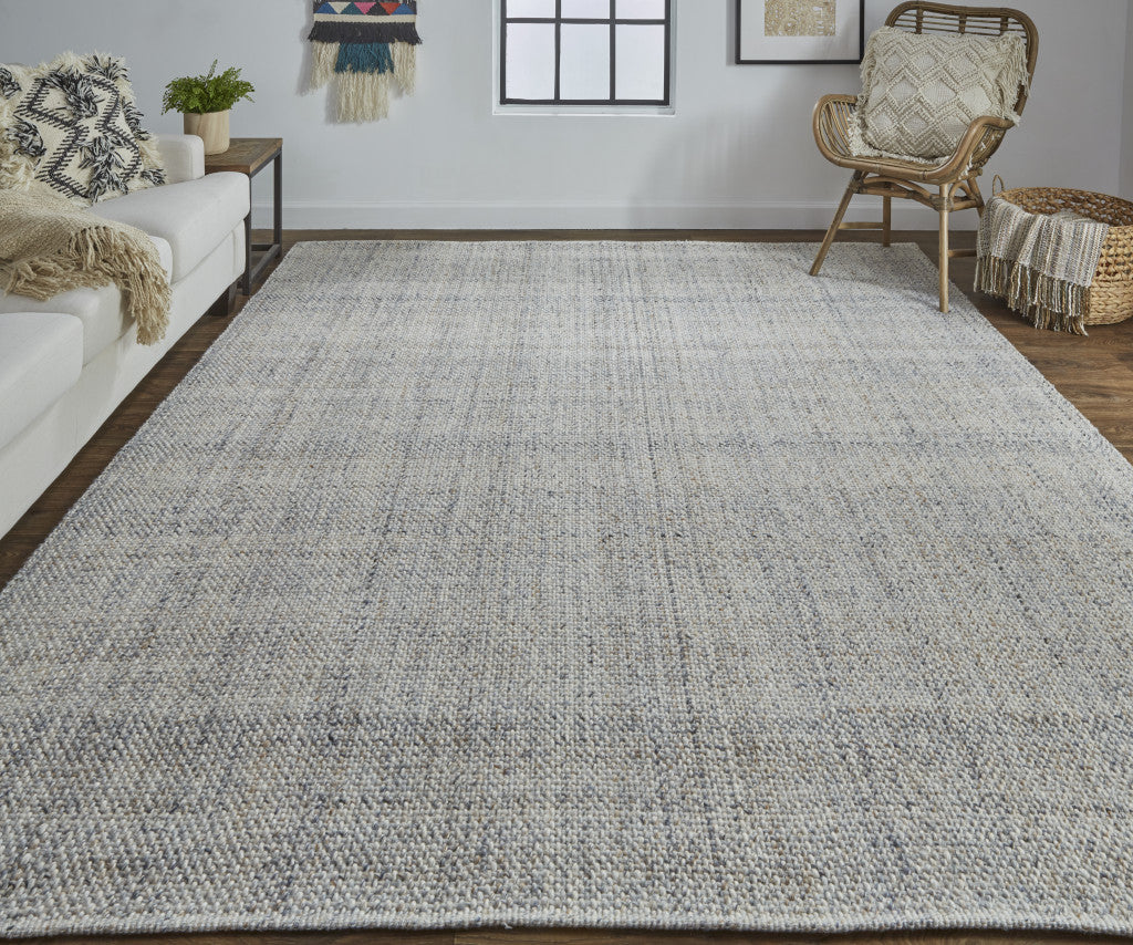 9 x 12 Beige & Gray Hand Woven Rug