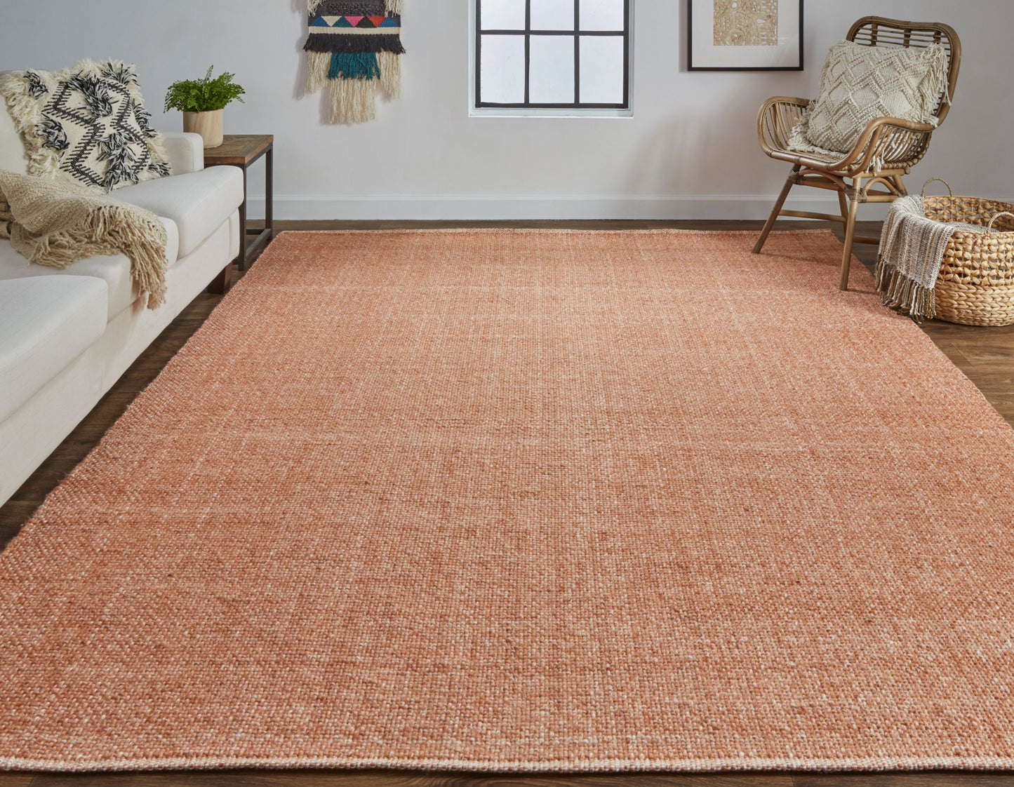 8 x 10 Orange Hand Woven Rug