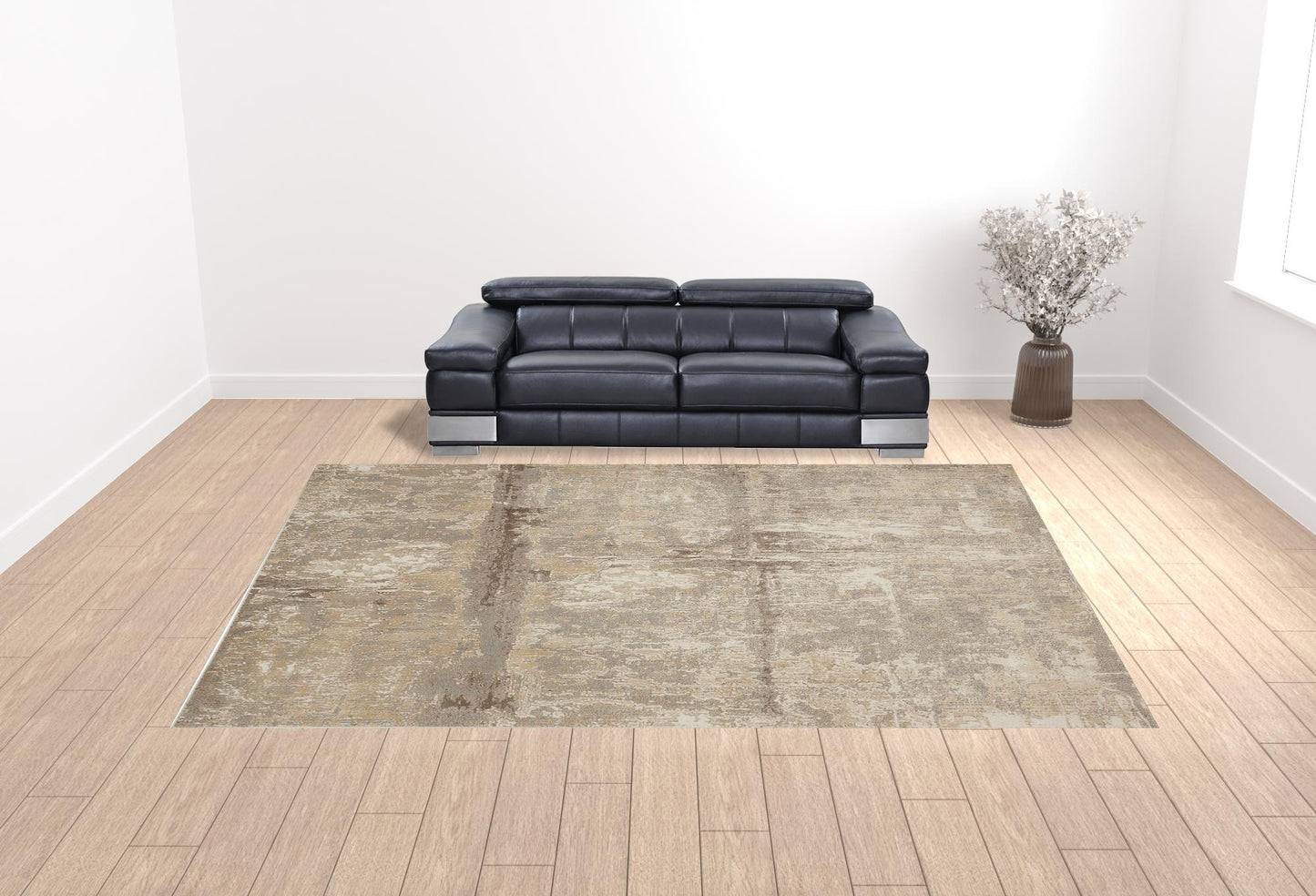 12 x 15 Tan Ivory & Brown Rug