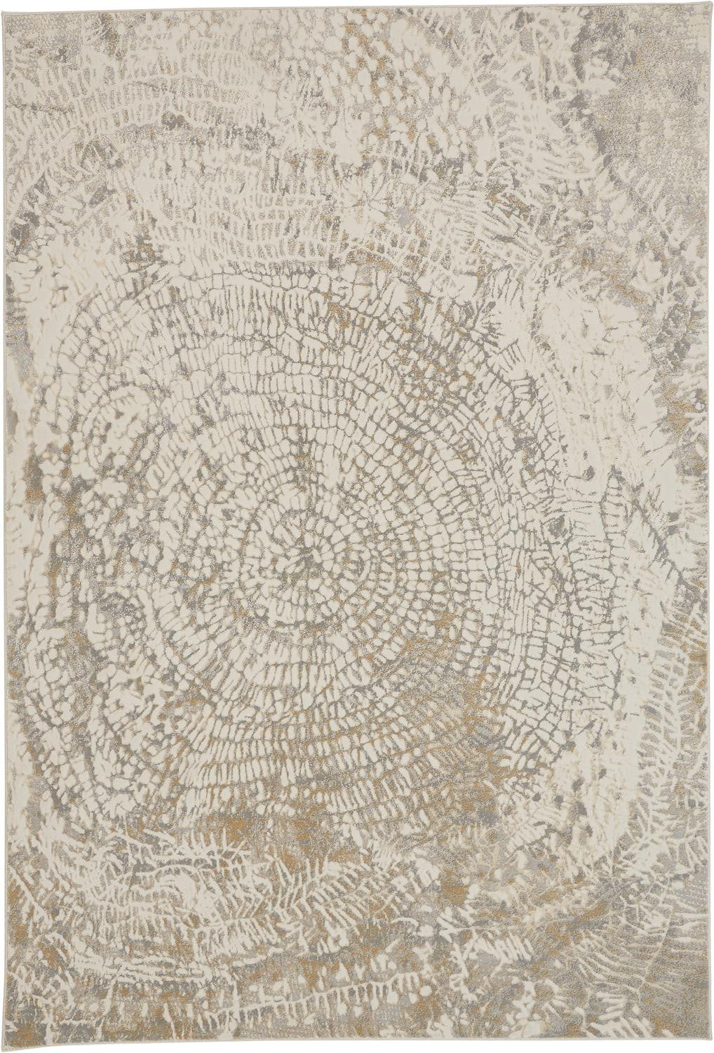 9 x 12 Ivory Tan & Gray Rug