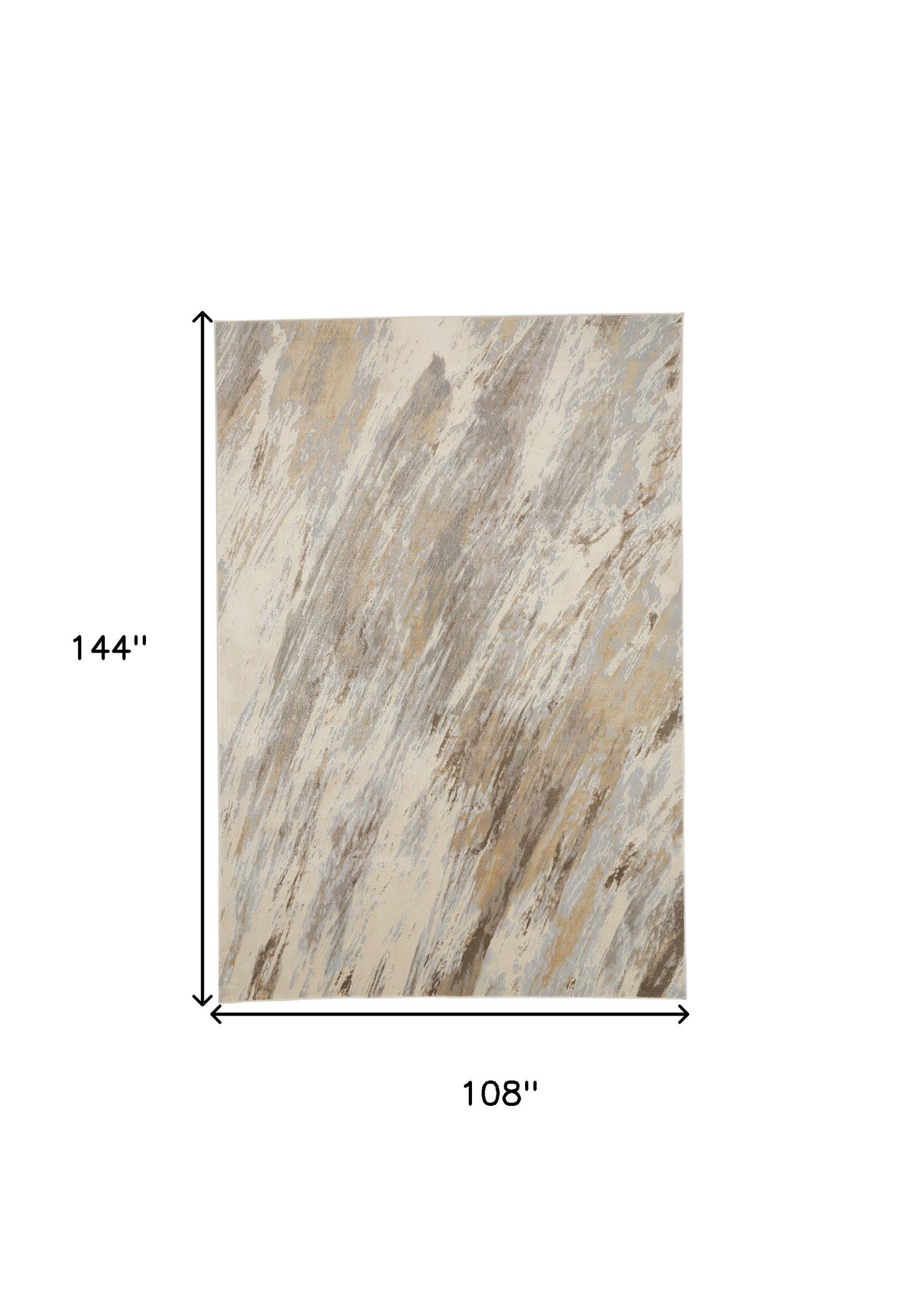 9 x 12 Ivory Tan & Brown Rug