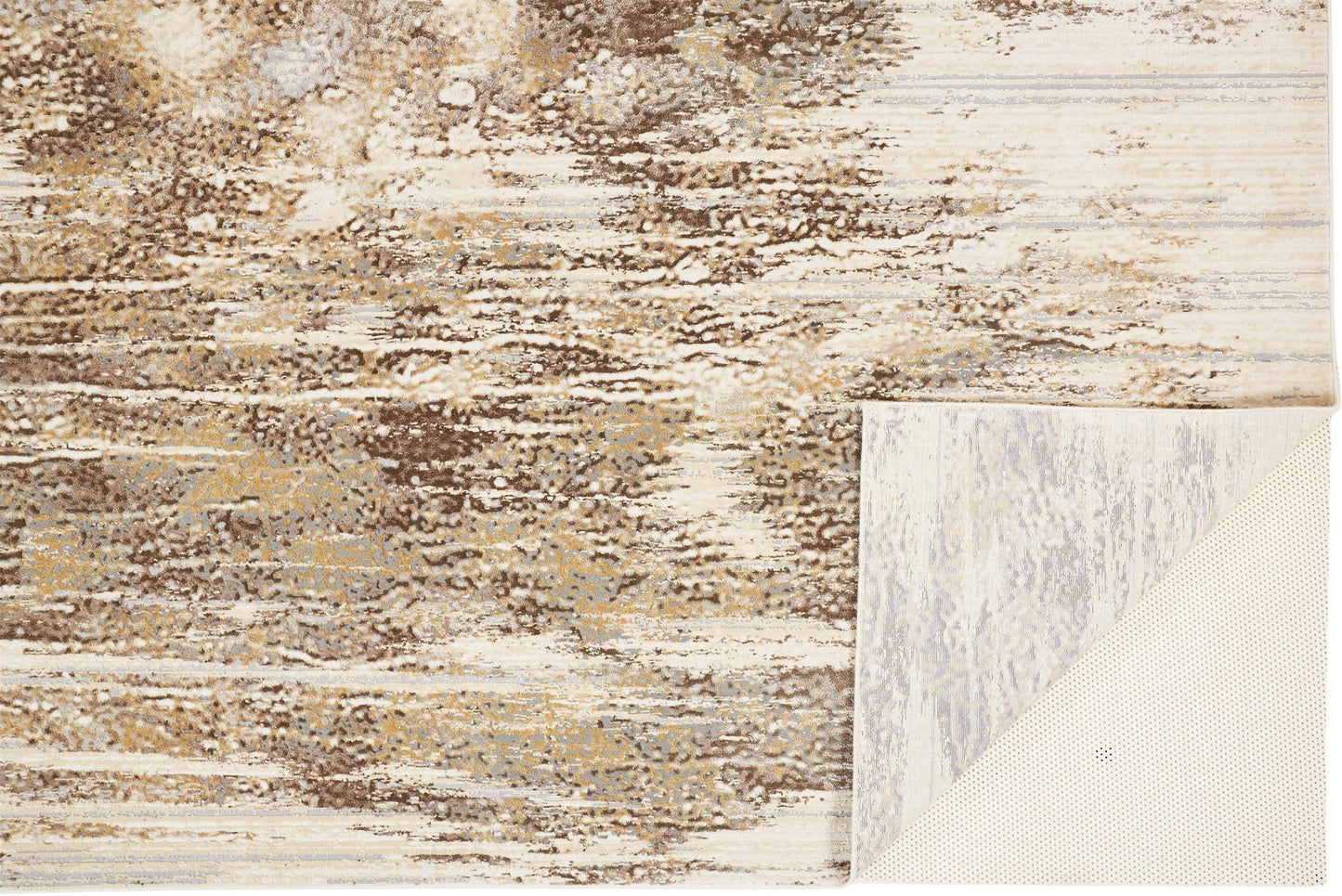 8 x 10 Tan Ivory & Brown Rug