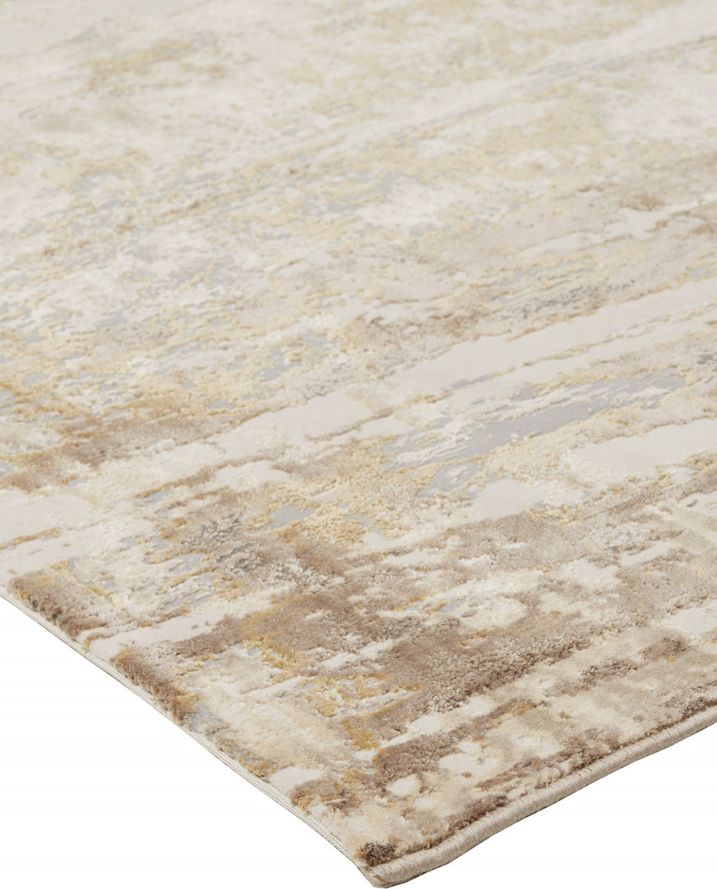 9 x 12 Tan Ivory & Gray Rug