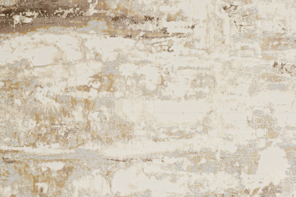 9 x 12 Tan Ivory & Gray Rug