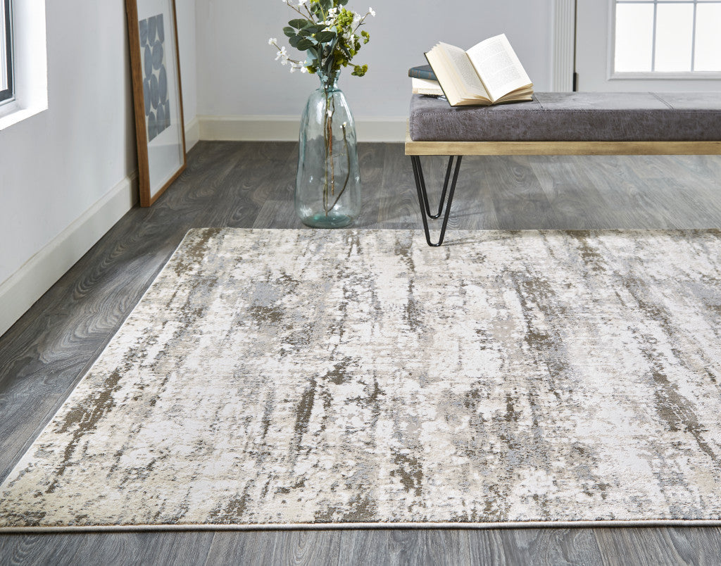 9 x 12 Ivory & Brown Rug