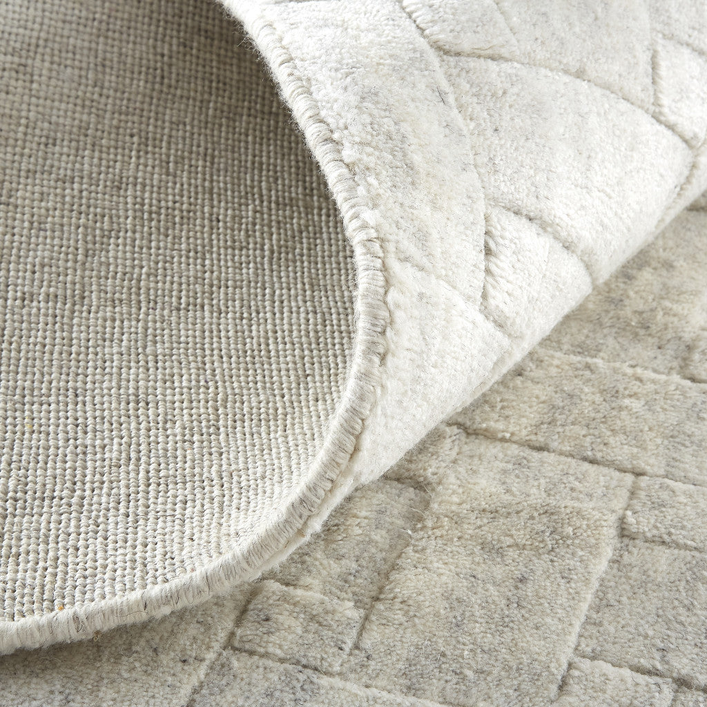 9 x 12 White & Silver Striped Hand Woven Rug