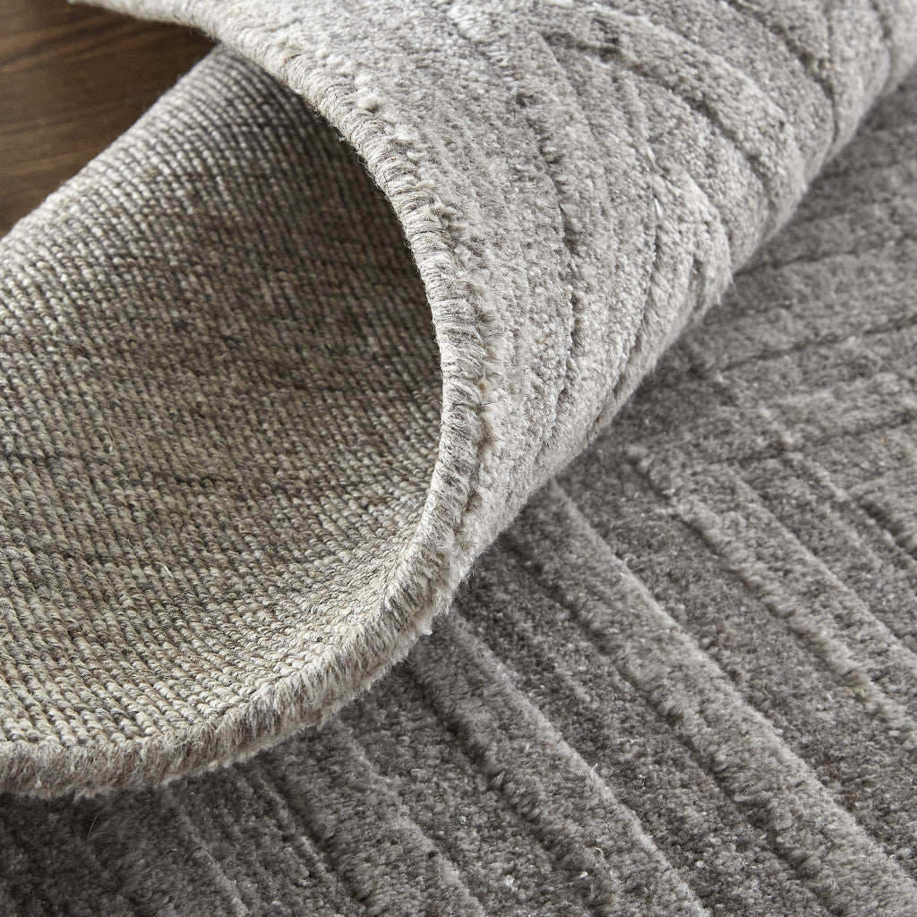 9 x 12 Gray & Silver Striped Hand Woven Rug