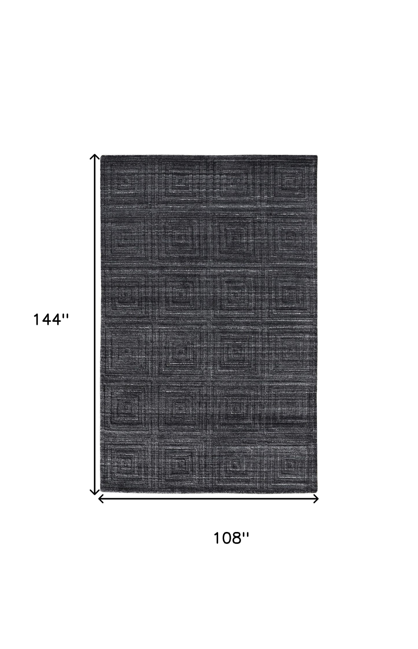 9 x 12 Gray & Black Striped Hand Woven Rug