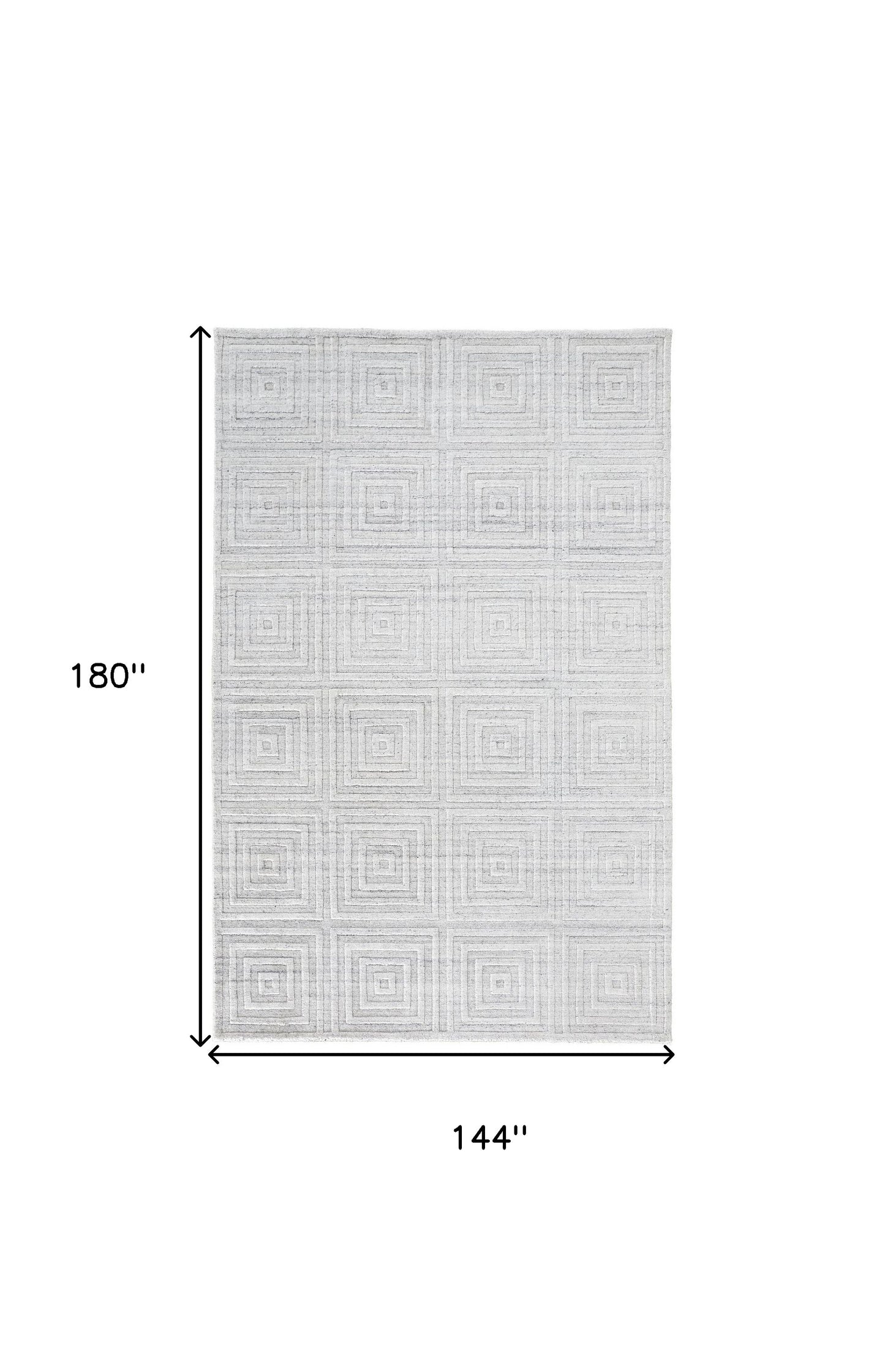 12 x 15 White & Silver Striped Hand Woven Rug