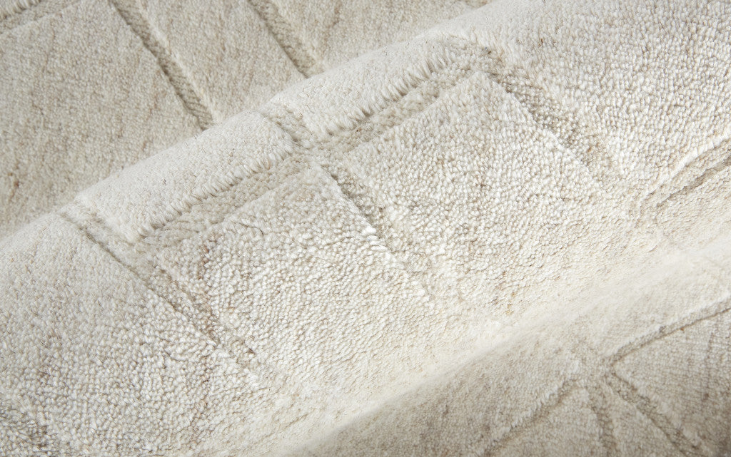 12 x 15 Ivory & Gray Striped Hand Woven Rug