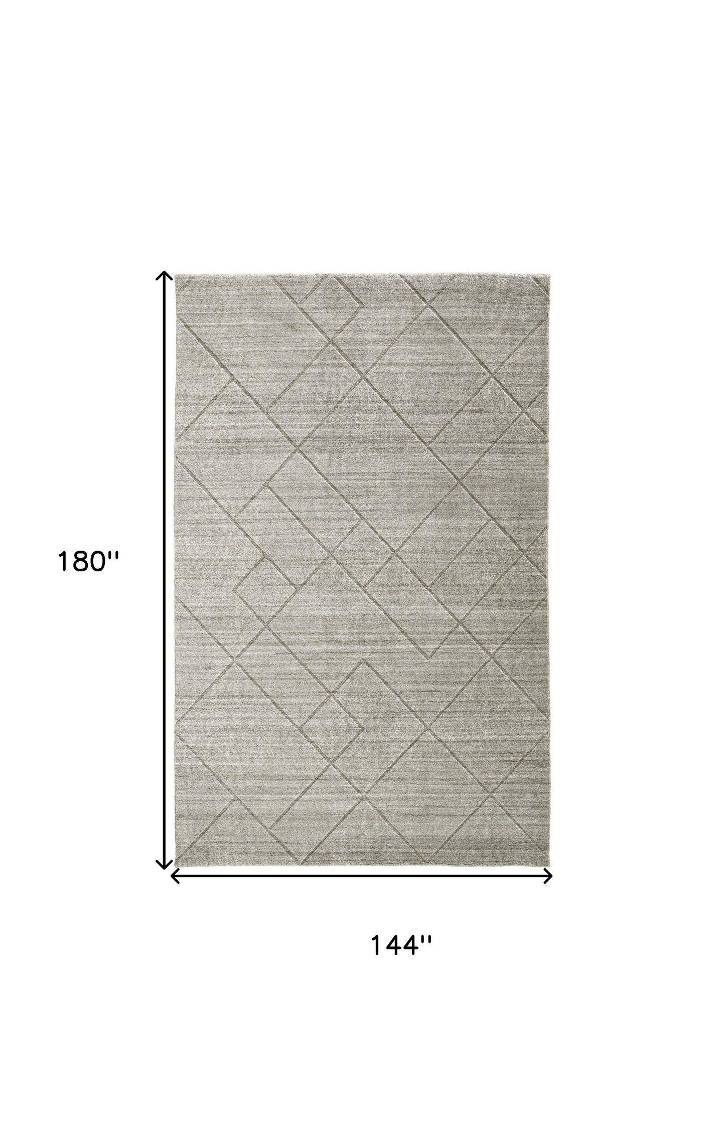 12 x 15 Ivory & Silver Striped Hand Woven Rug
