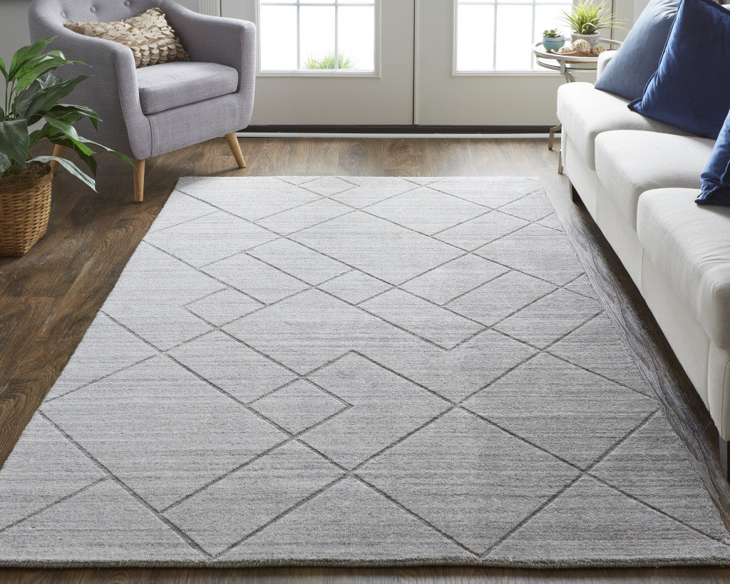 9 x 12 Gray & Silver Striped Hand Woven Rug
