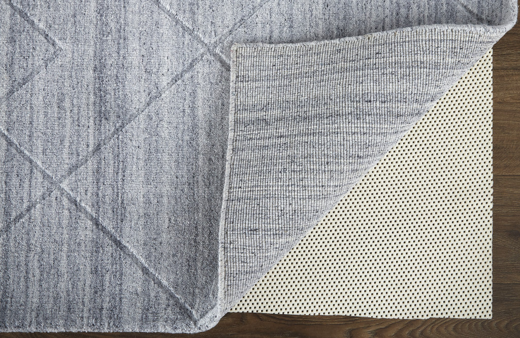 9 x 12 Gray & Silver Striped Hand Woven Rug