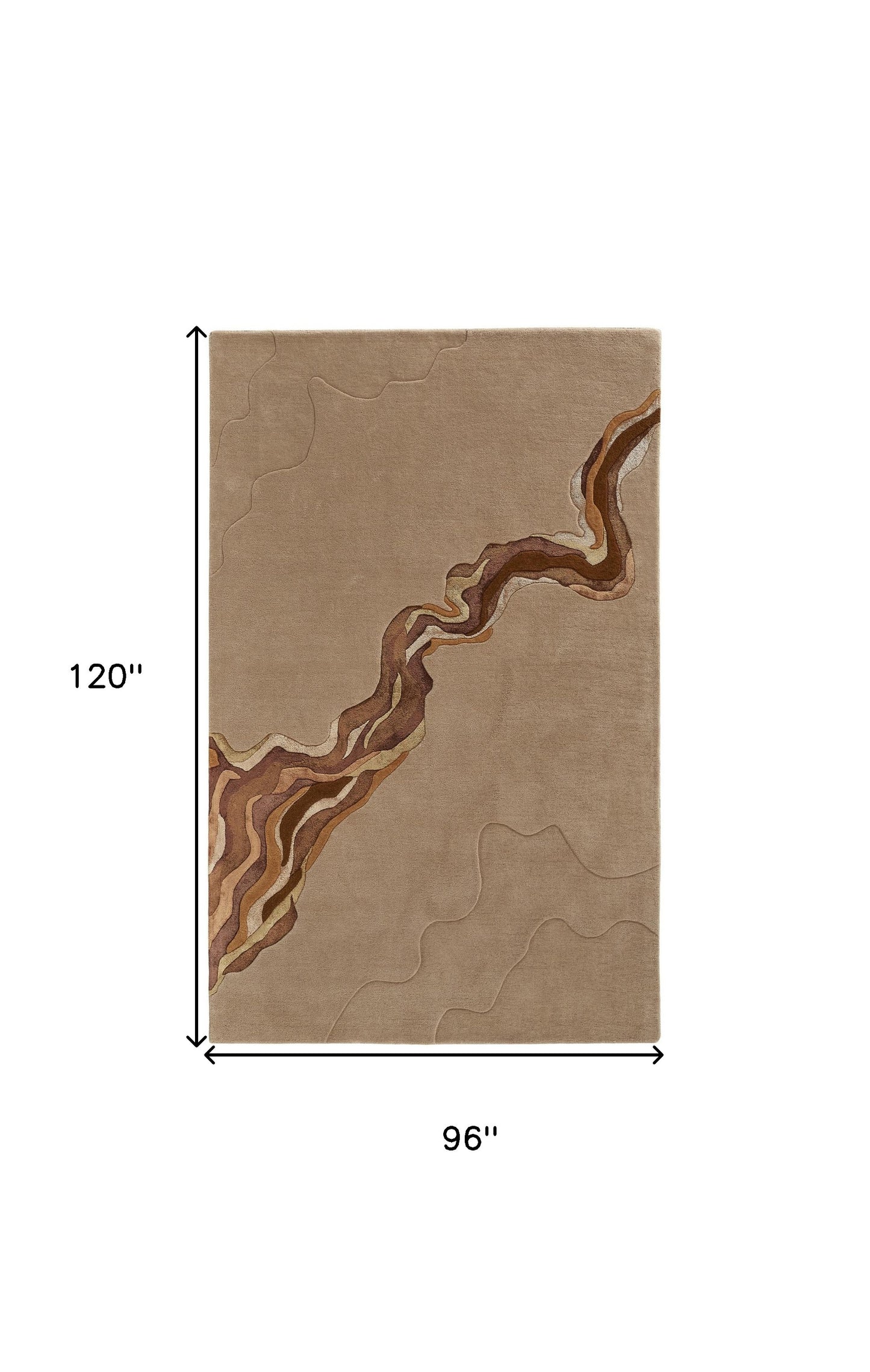 8 x 10 Beige & Brown Hand Tufted Rug