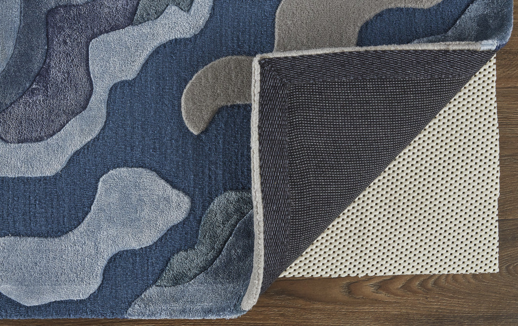 9 x 12 Blue & Gray Wool Hand Tufted Rug