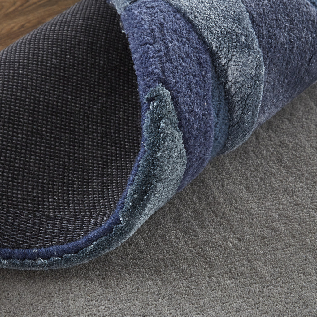 9 x 12 Blue & Gray Wool Hand Tufted Rug
