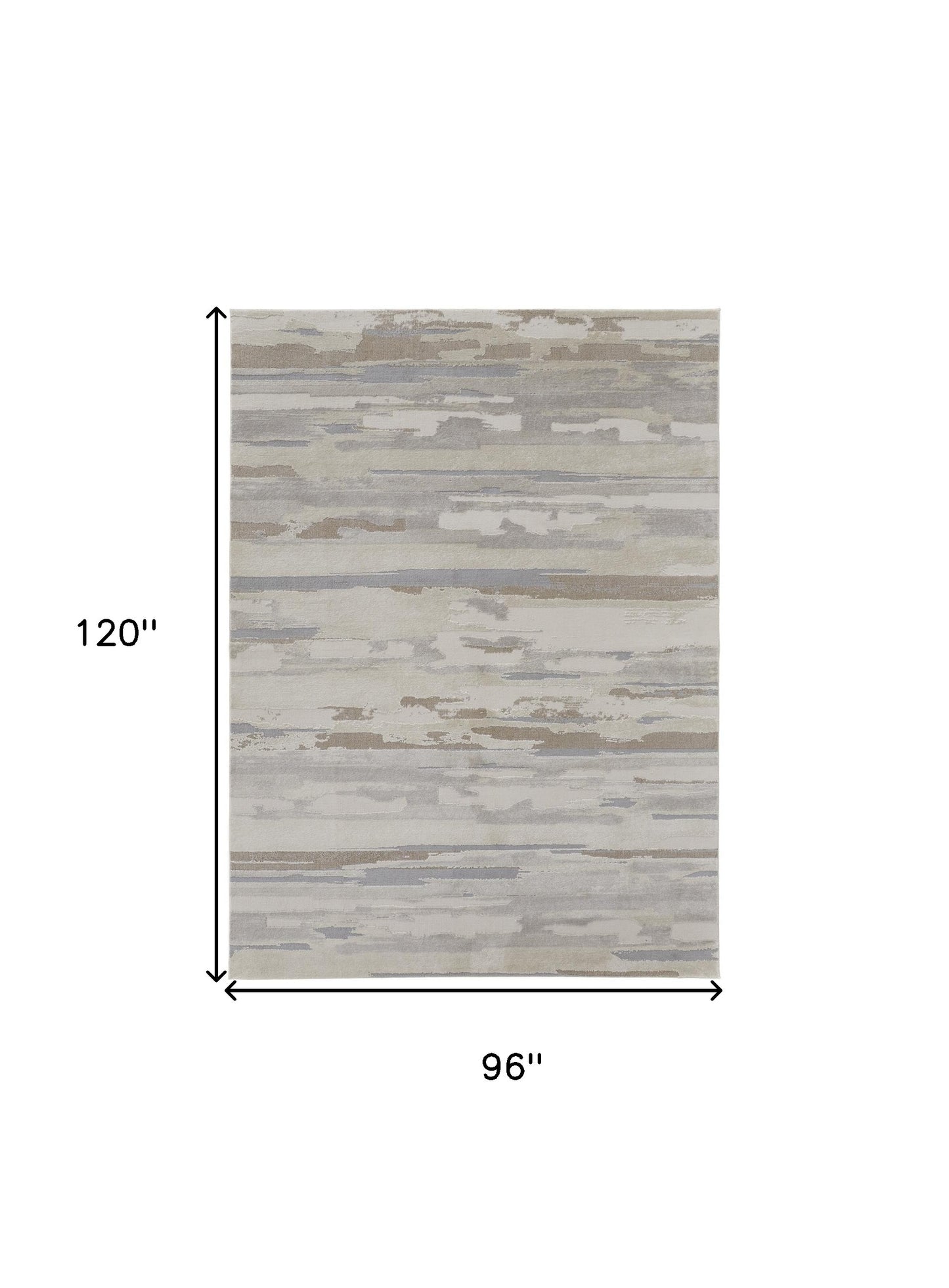 8 x 10 Brown & Ivory Power Loom Distressed Rug