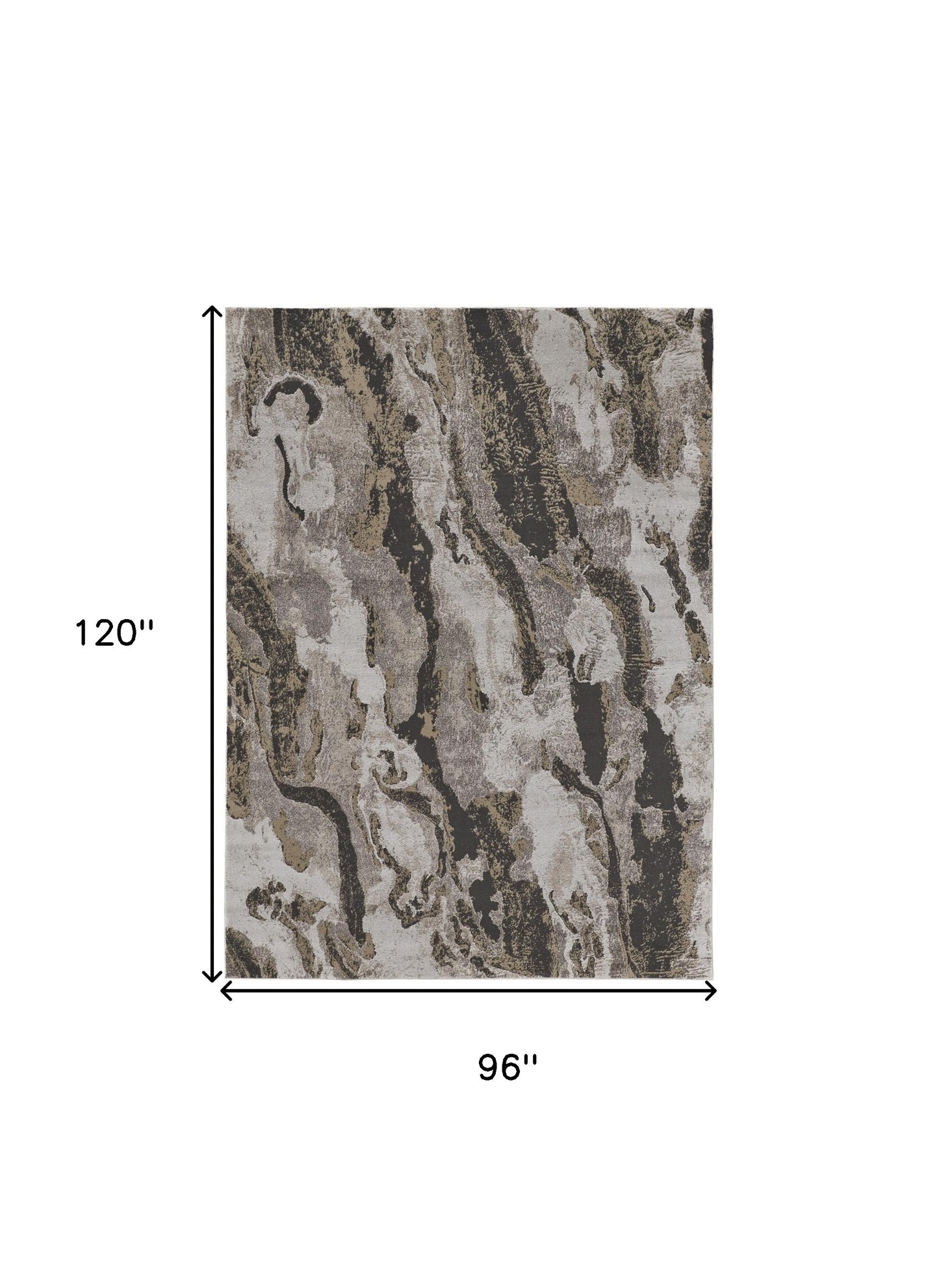 8 x 10 Brown & Ivory Power Loom Distressed Rug