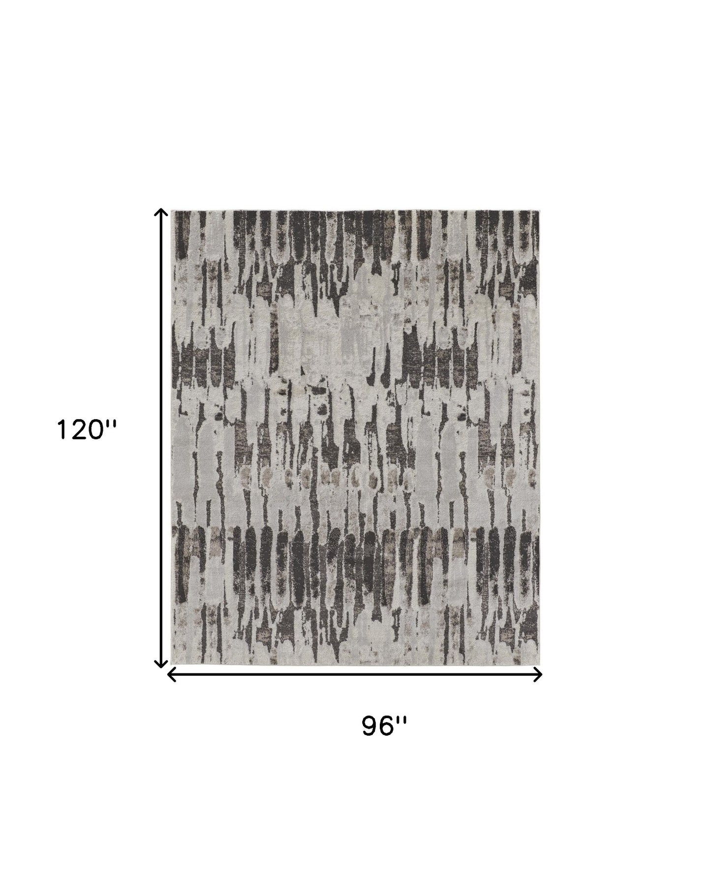 8 x 10 Gray & Ivory Power Loom Rug