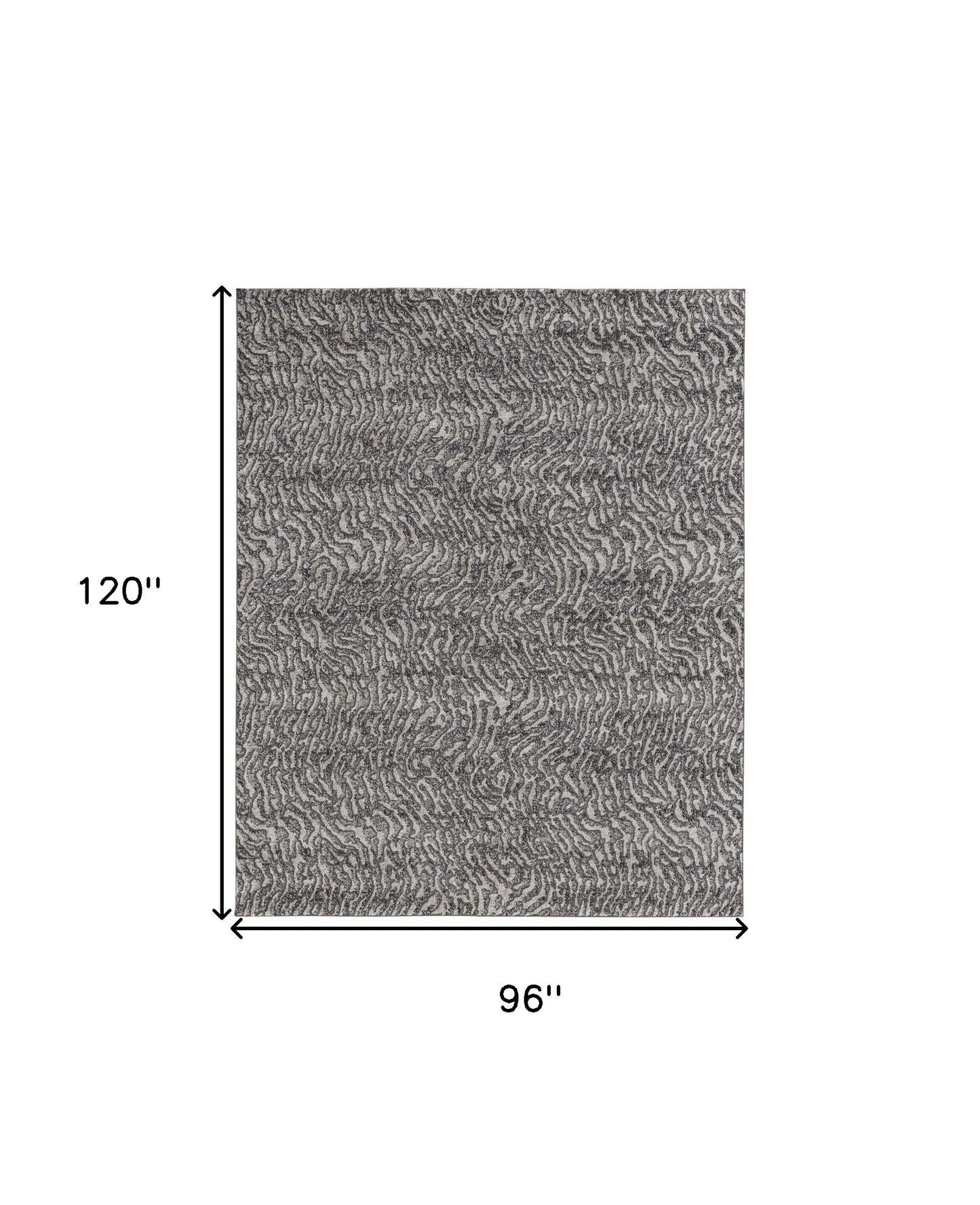 8 x 10 Gray & Ivory Power Loom Rug