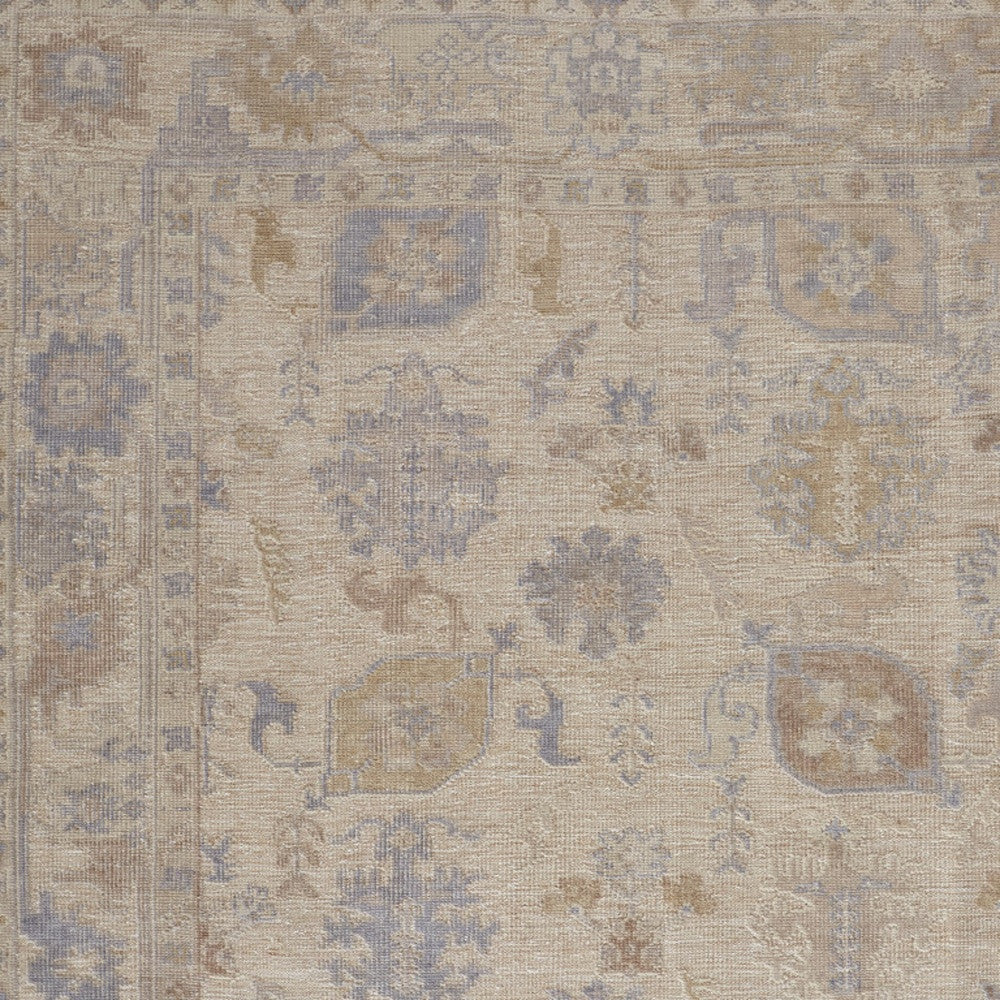8 x 10 Blue & Ivory Floral Hand Knotted Rug