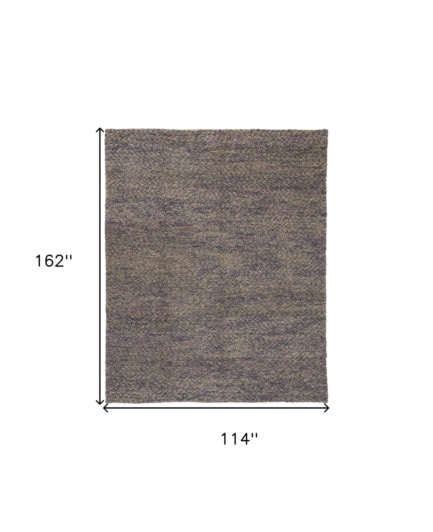 10 x 13 Purple & Gray Wool Hand Woven Distressed Rug