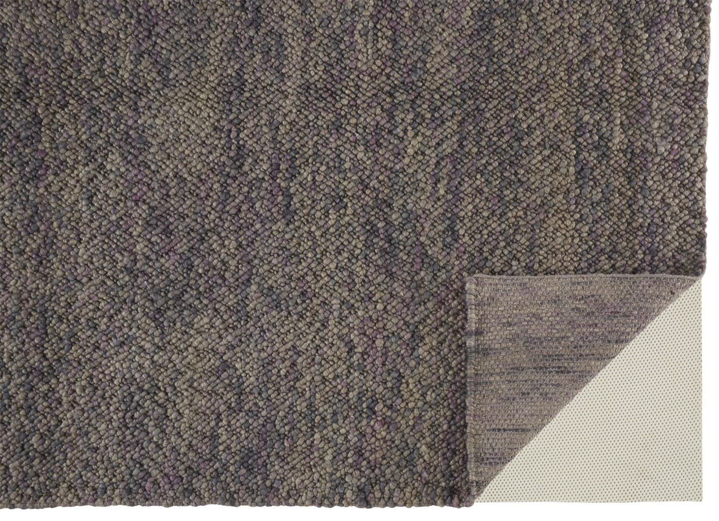 10 x 13 Purple & Gray Wool Hand Woven Distressed Rug