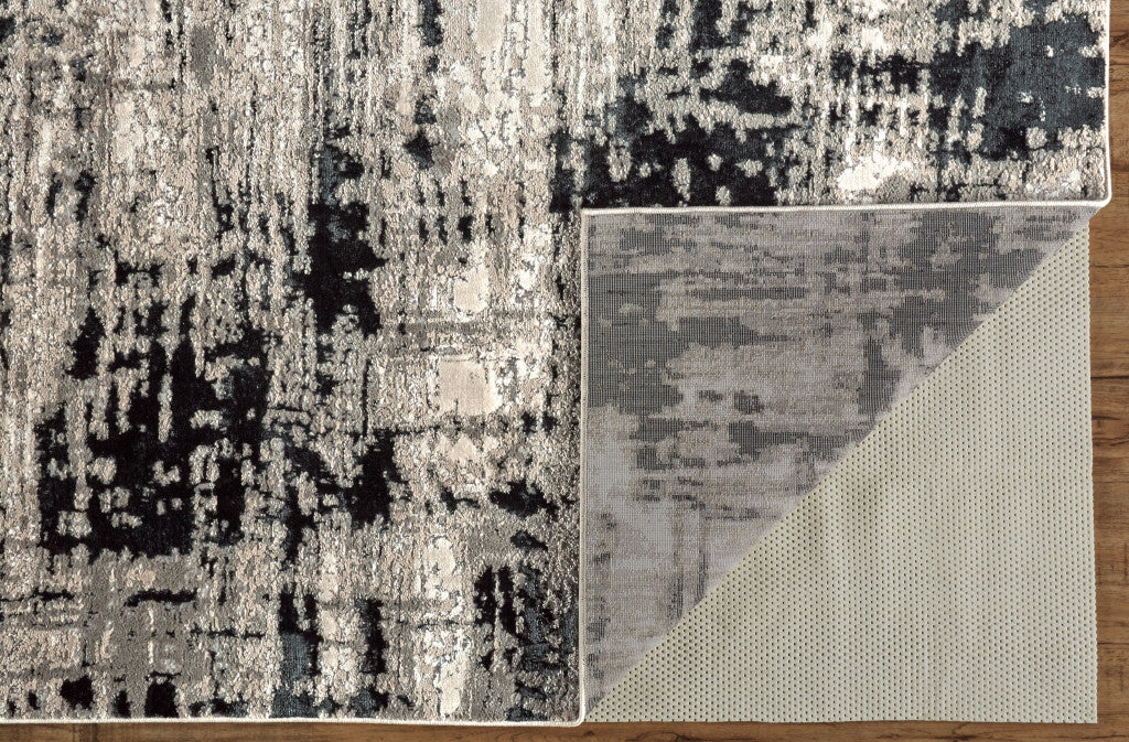 10 x 13 Black White & Gray Stain Resistant Rug