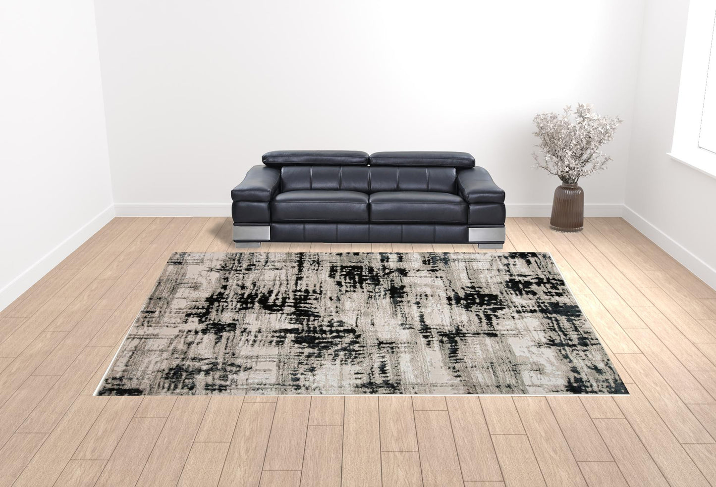 12 x 15 Black White & Gray Rug