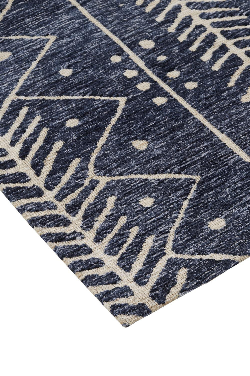 10 x 13 Blue & Ivory Striped Stain Resistant Rug