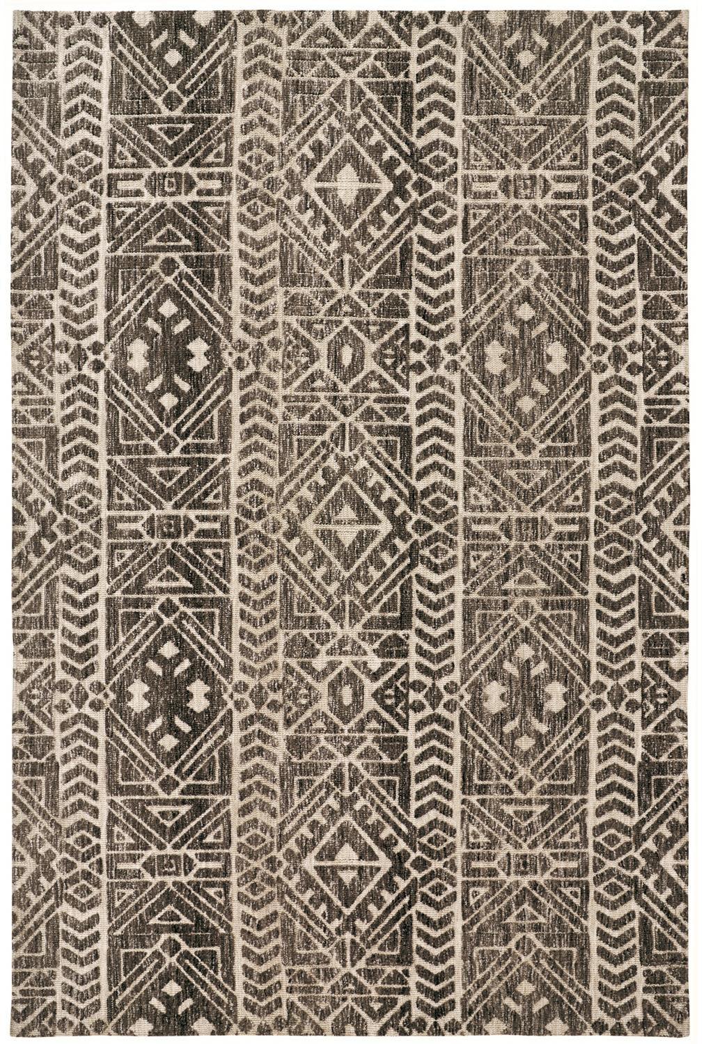 10 x 13 Brown Taupe & Ivory Striped Stain Resistant Rug