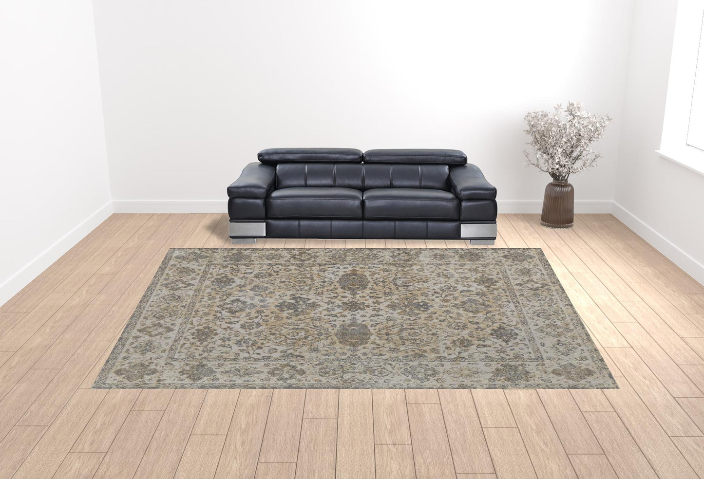 12 x 15 Ivory Tan & Gray Power Loom Rug