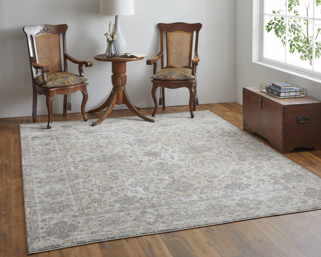 12 x 15 Ivory Tan & Gray Power Loom Rug