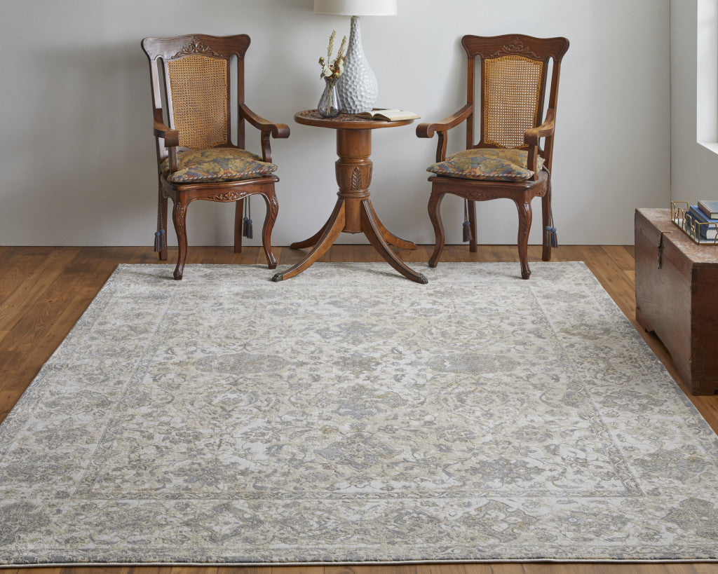 12 x 15 Ivory Tan & Gray Power Loom Rug