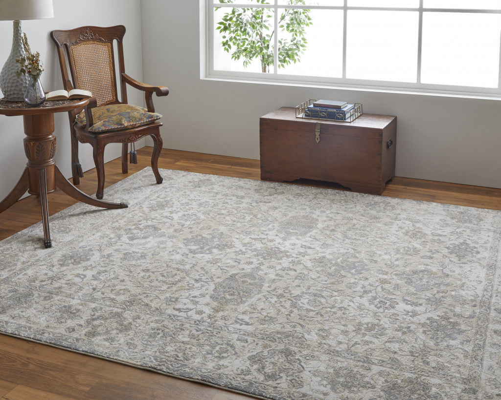 12 x 15 Ivory Tan & Gray Power Loom Rug