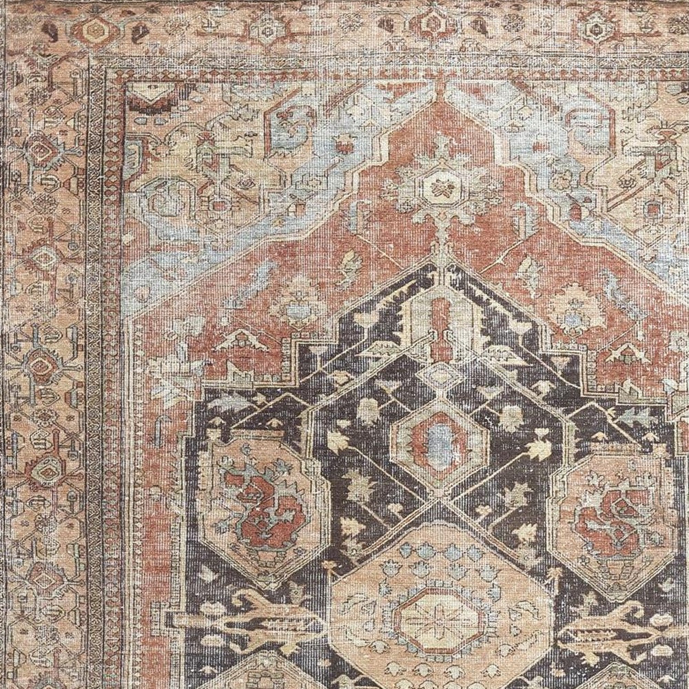 9 x 12 Orange Brown & Taupe Rug