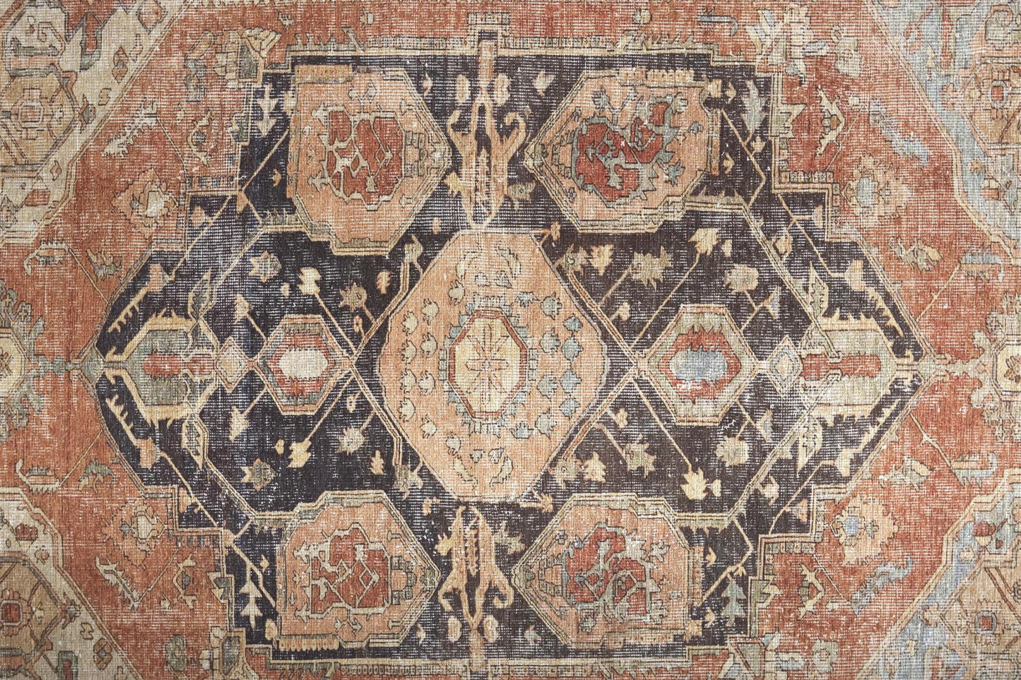 9 x 12 Orange Brown & Taupe Rug