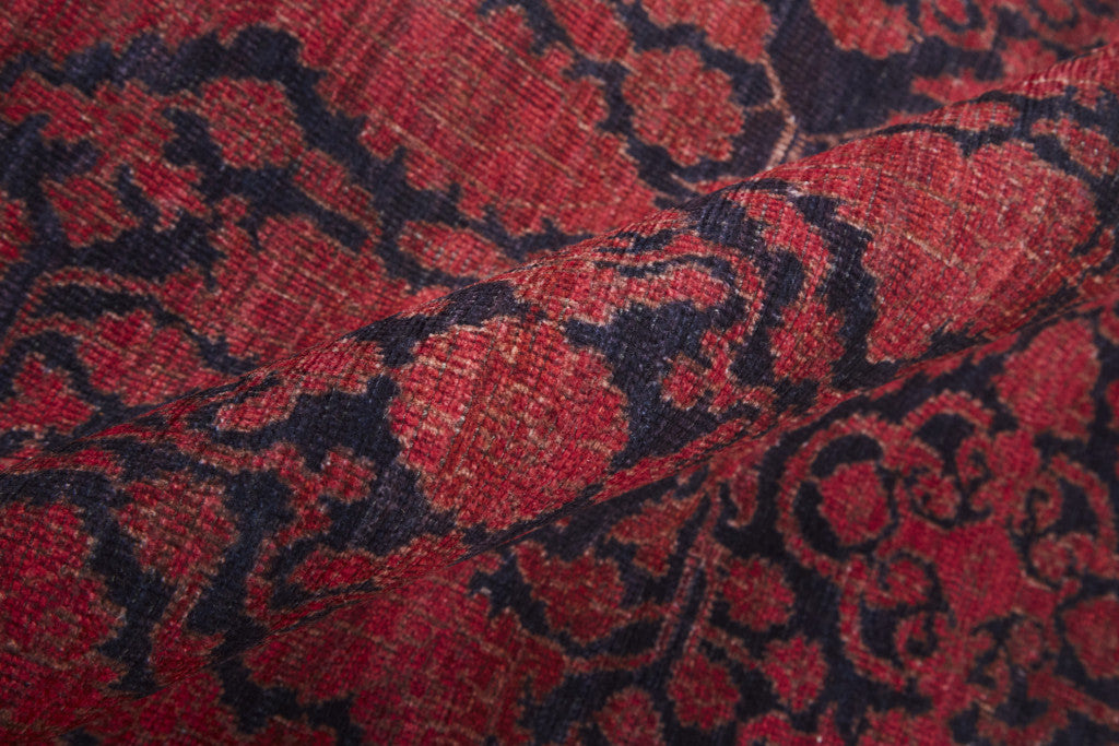 9 x 12 Red & Black Floral Power Loom Rug