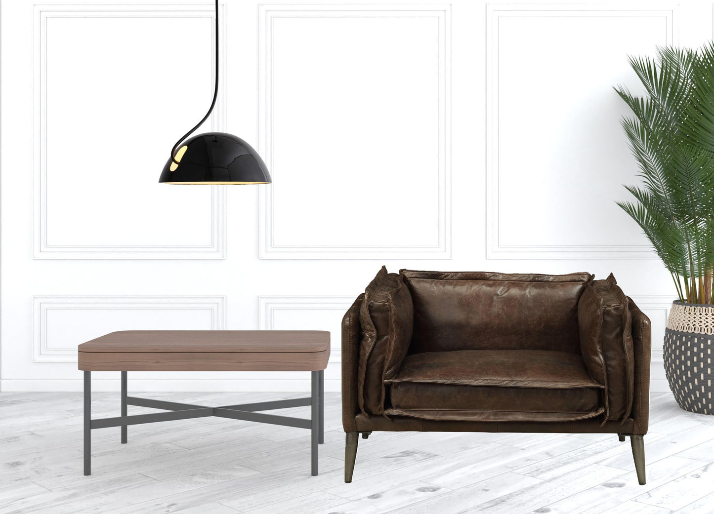 Francis Top Grain Brown Leather Chair