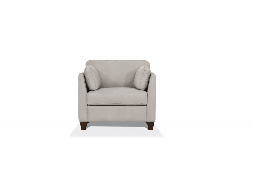 White & Black Genuine Leather Arm Chair