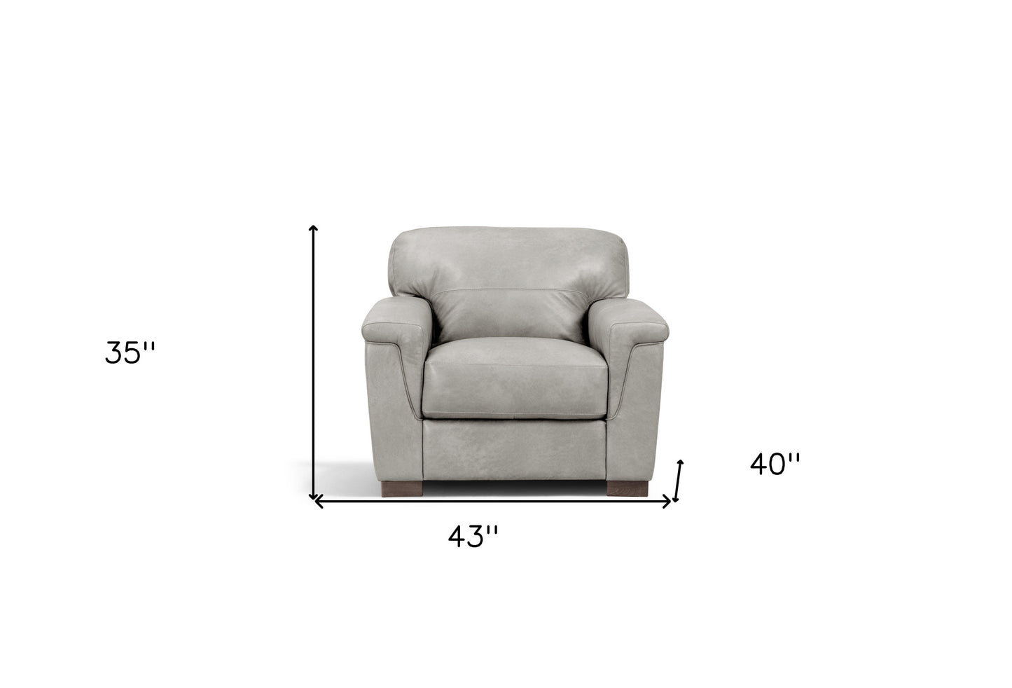 Gray & Brown Genuine Leather Arm Chair